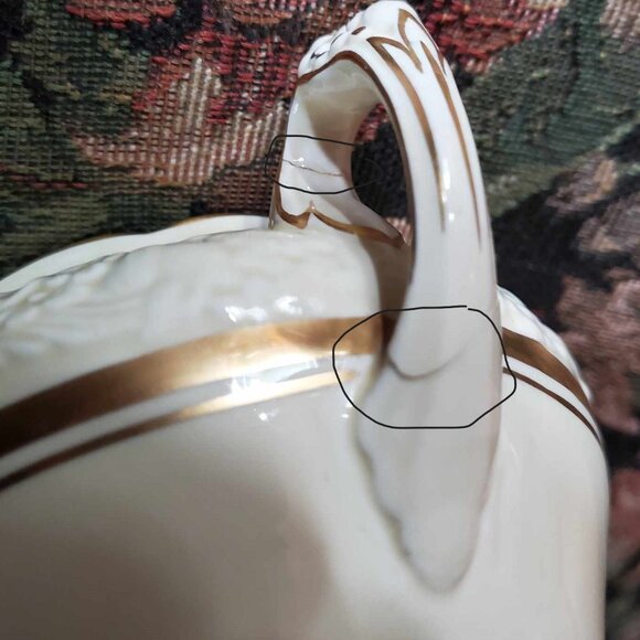 Vintage Crown Ducal Florentine Gold Band 2057 Sugar Bowl With Lid–c  1950s/1960s - Picture 4 of 7